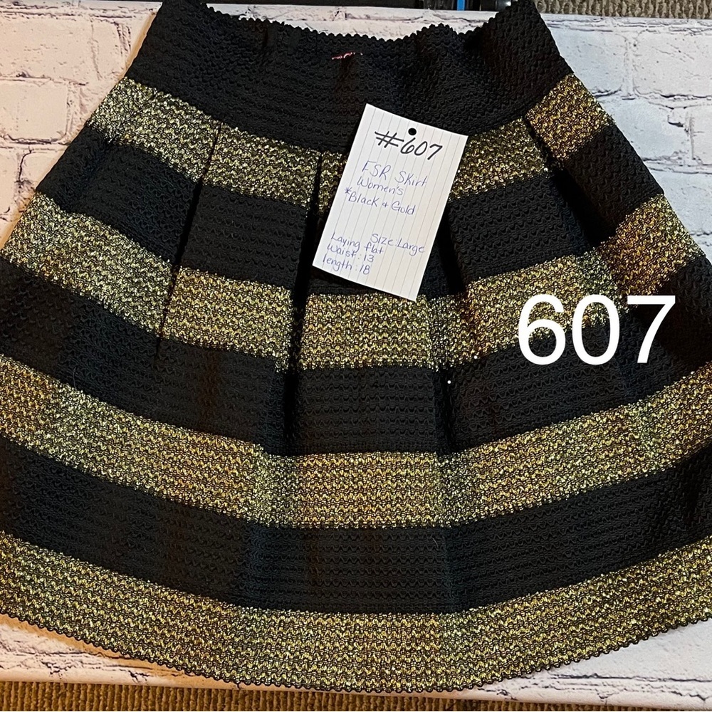 607 FSR Skirt, Women's, Size Large, Black & Gold